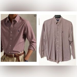 Ralph Lauren Polo Golf Burgundy Button Down Shirt Brand Buttons Tilden 💯 Cotton